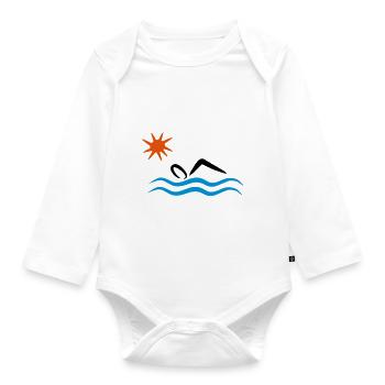 open water - Organic Longsleeve Baby Bodysuit - white - Front