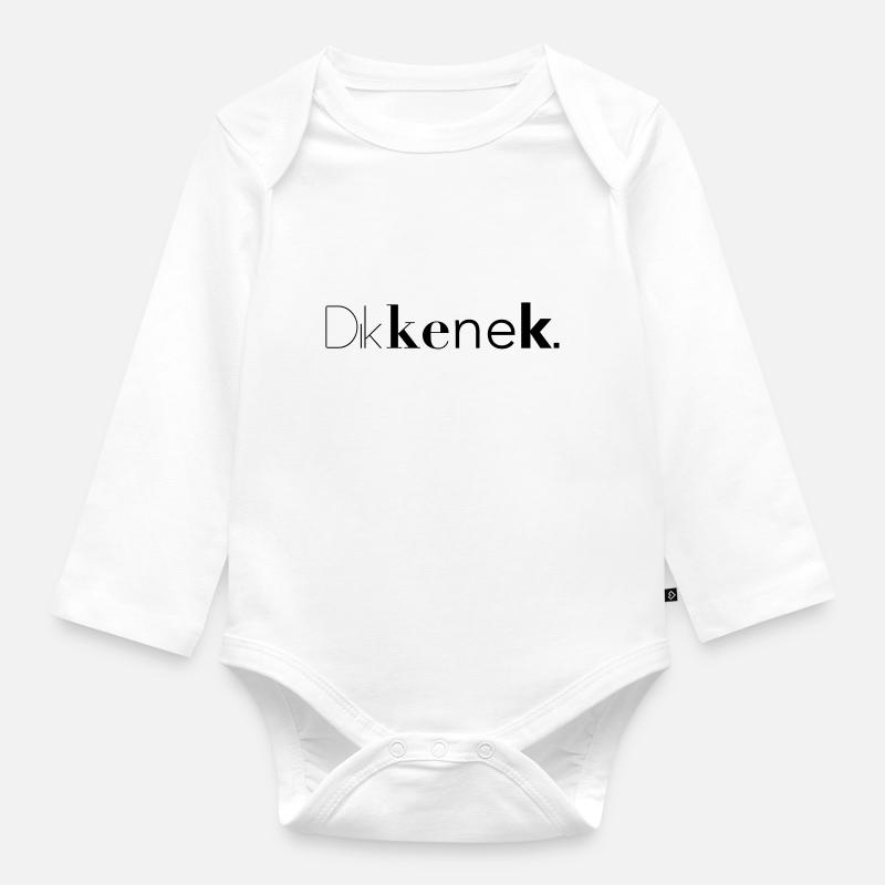 dikkenek - Body Bébé bio manches longues - blanc