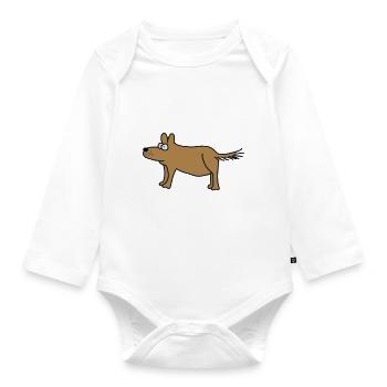 Dog - Organic Longsleeve Baby Bodysuit - white - Front