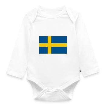 Sweden 1 Euro - Organic Longsleeve Baby Bodysuit - white - Front