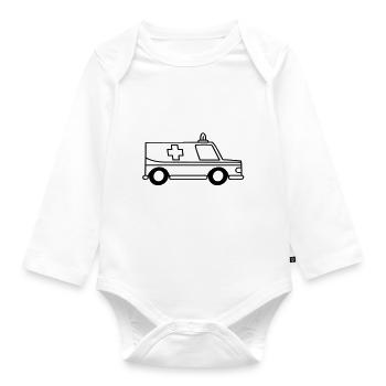 ambulance - Organic Longsleeve Baby Bodysuit - white - Front
