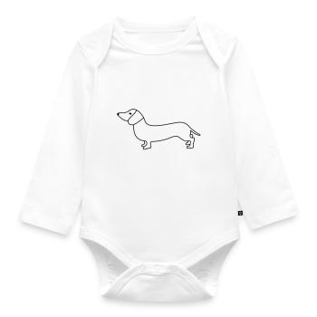 dackel - Baby Bio-Langarm-Body - Weiß - Vorne