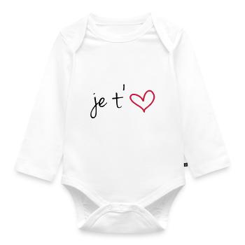 Je t'aime - Body Bébé bio manches longues - blanc - Devant