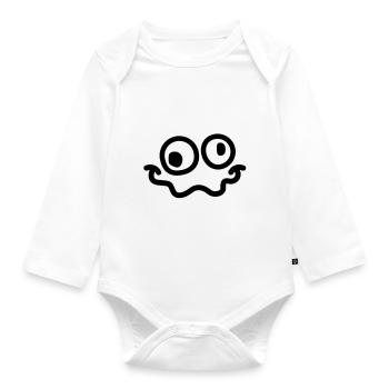 crazy smiley - Baby Bio-Langarm-Body - Weiß - Vorne