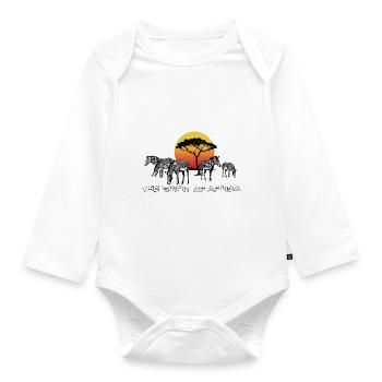 the Spirit of Africa (Zebras) - Organic Longsleeve Baby Bodysuit - white - Front