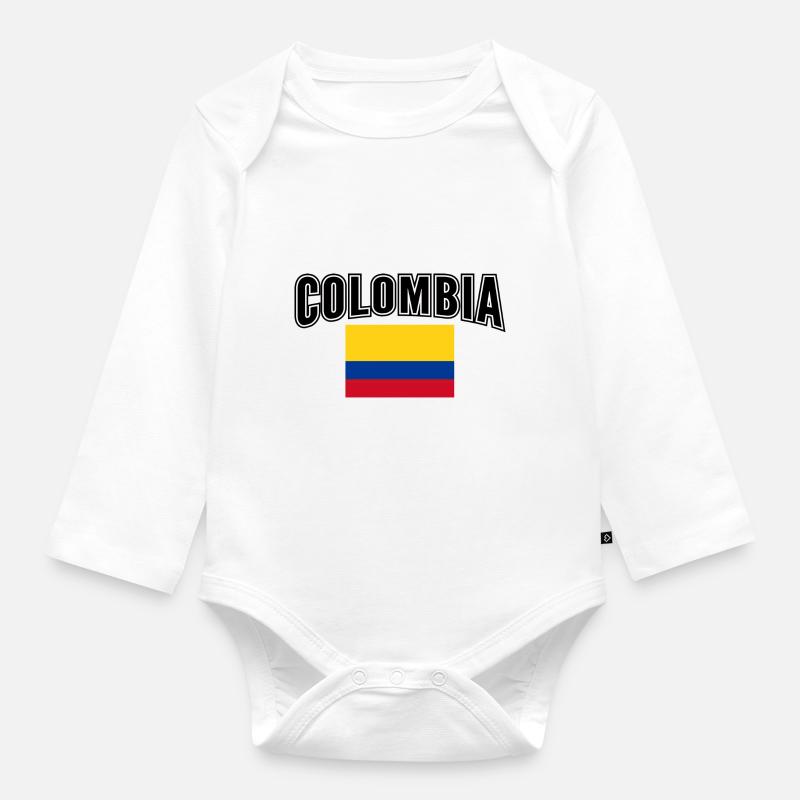 Colombie - Body Bébé bio manches longues - blanc