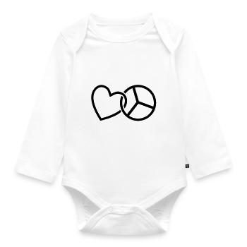 love__peace_f1 - Baby Bio-Langarm-Body - Weiß - Vorne