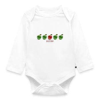 Pommes - soyez différent! - Body Bébé bio manches longues - blanc - Devant