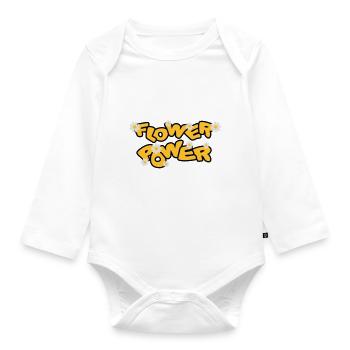 flower_power - Organic Longsleeve Baby Bodysuit - white - Front