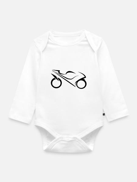 Sport Motorrad - Baby Bio-Langarm-Body - Weiß