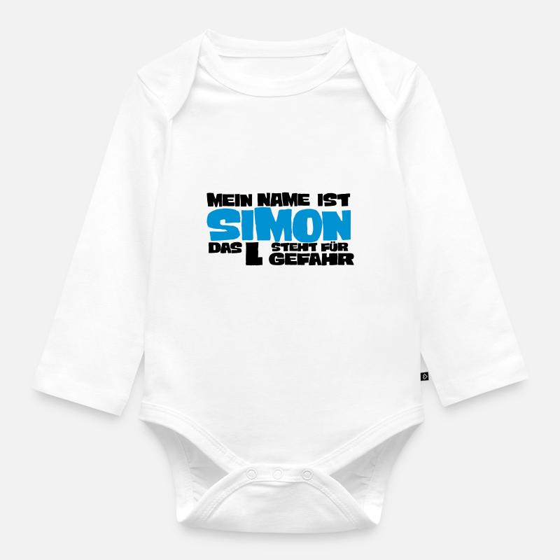 simon - Body Bébé bio manches longues - blanc