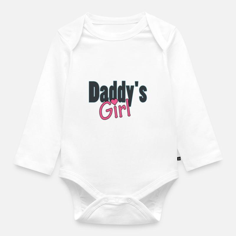 daddy's girl - Body Bébé bio manches longues - blanc
