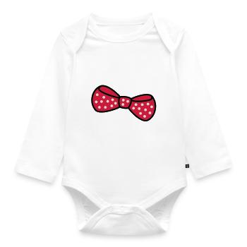 Schleife - Baby Bio-Langarm-Body - Weiß - Vorne