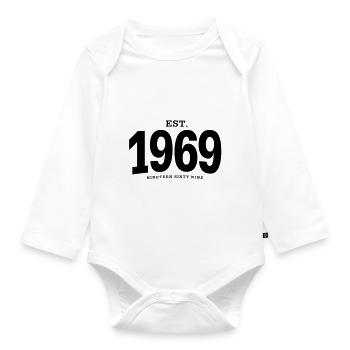 EST. 1969 Nineteen Sixty Nine - Organic Longsleeve Baby Bodysuit - white - Front