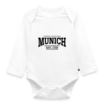 Munich - Body Bébé bio manches longues - blanc - Devant