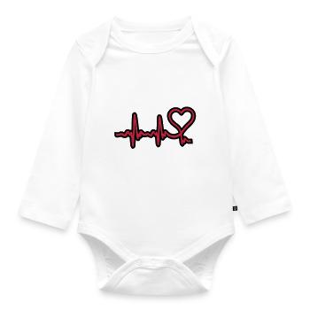 herz frequenz - Baby Bio-Langarm-Body - Weiß - Vorne