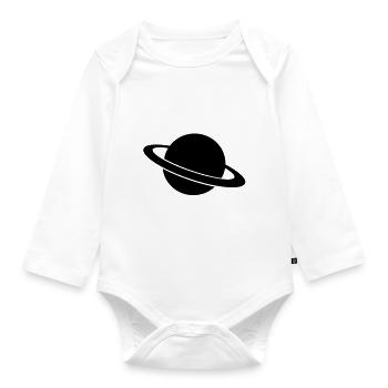 planet - Organic Longsleeve Baby Bodysuit - white - Front