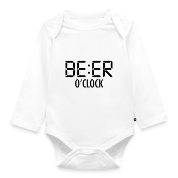 Beer O'clock - Organic Longsleeve Baby Bodysuit - white - Front