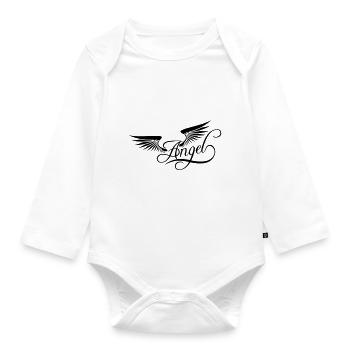 tattoo fluegel design angel shirt spruch engel lie - Baby Bio-Langarm-Body - Weiß - Vorne