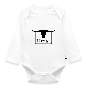 Metal für Festivals - Baby Bio-Langarm-Body - Weiß - Vorne