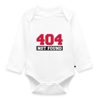 404_not_found_t2 - Organic Longsleeve Baby Bodysuit - white - Front