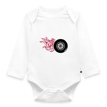 Reifen-Rad Rad Flamme fire1 - Baby Bio-Langarm-Body - Weiß - Vorne