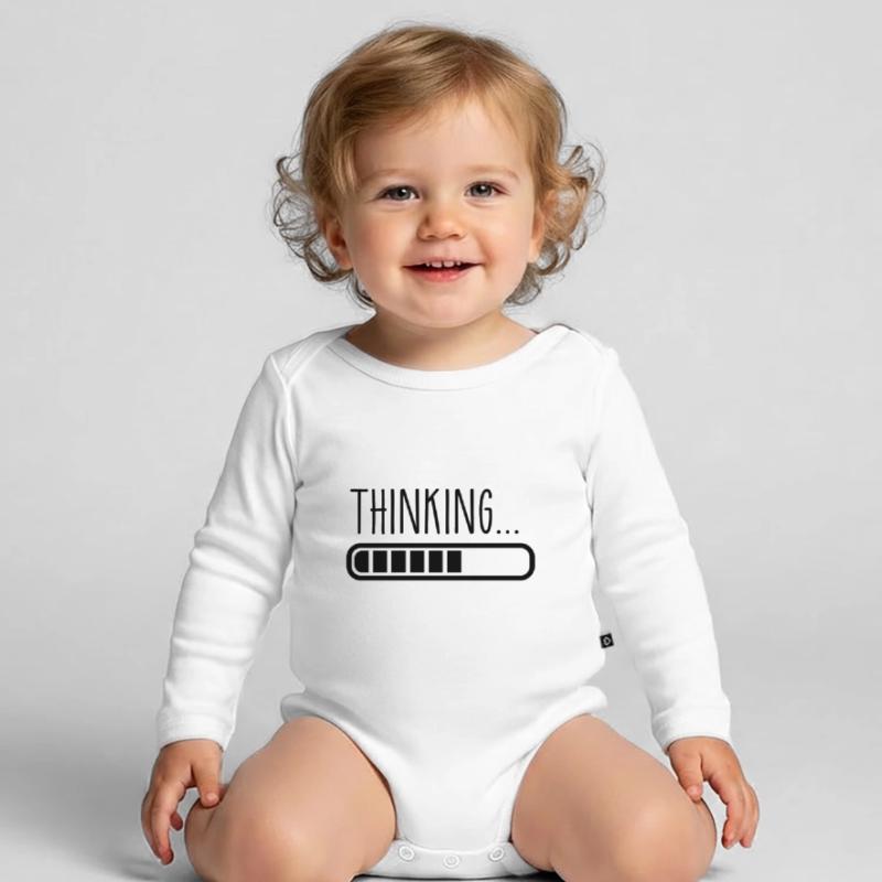 loading thinking Organic Longsleeve Baby Bodysuit