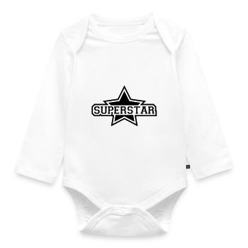 superstar_f1 - Baby Bio-Langarm-Body - Weiß - Vorne