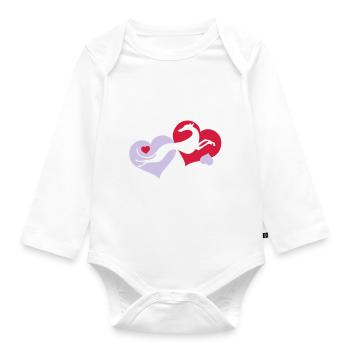 levrier_valentin2 - Organic Longsleeve Baby Bodysuit - white - Front