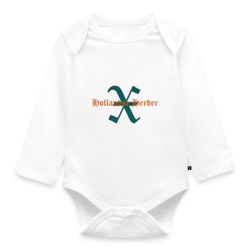 Schriftzug X-Hollandse Herder - Baby Bio-Langarm-Body - Weiß - Vorne