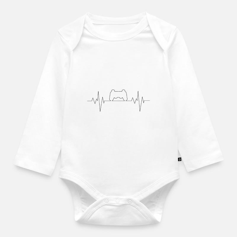 HerzController - Baby Bio-Langarm-Body - Weiß