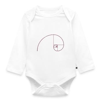 Golden Spiral, Golden Ratio, Phi, Fibonacci - Organic Longsleeve Baby Bodysuit - white - Front