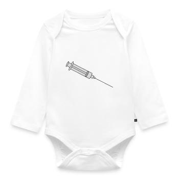 Syringe - Organic Longsleeve Baby Bodysuit - white - Front