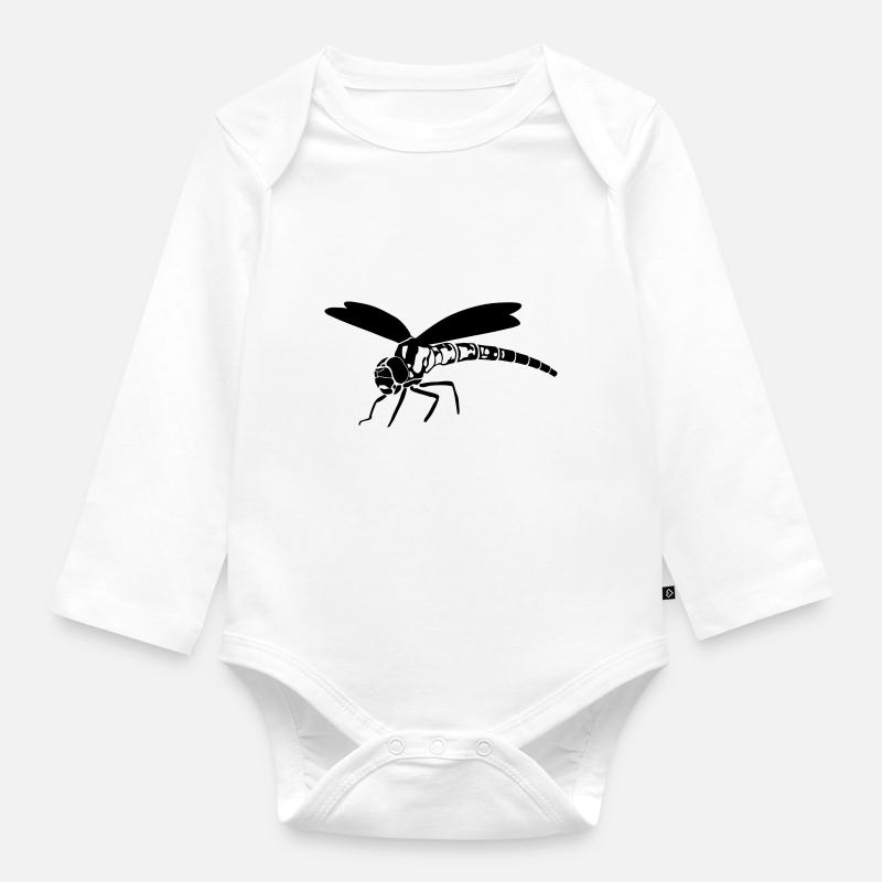 Libelle - Baby Bio-Langarm-Body - Weiß