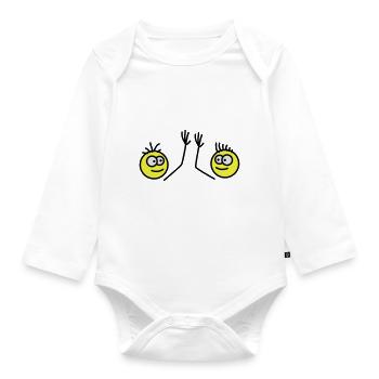 Bros - Organic Longsleeve Baby Bodysuit - white - Front