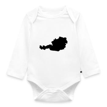 Austria Map - Organic Longsleeve Baby Bodysuit - white - Front