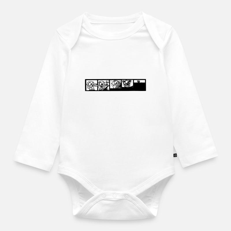 comics strip ink - Organic Longsleeve Baby Bodysuit - white