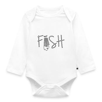 Fish - Organic Longsleeve Baby Bodysuit - white - Front