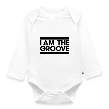 I am the Groove - Organic Longsleeve Baby Bodysuit - white - Front
