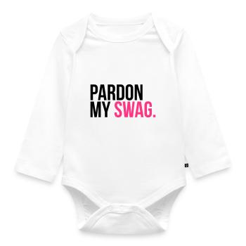 pardon my swag - Organic Longsleeve Baby Bodysuit - white - Front