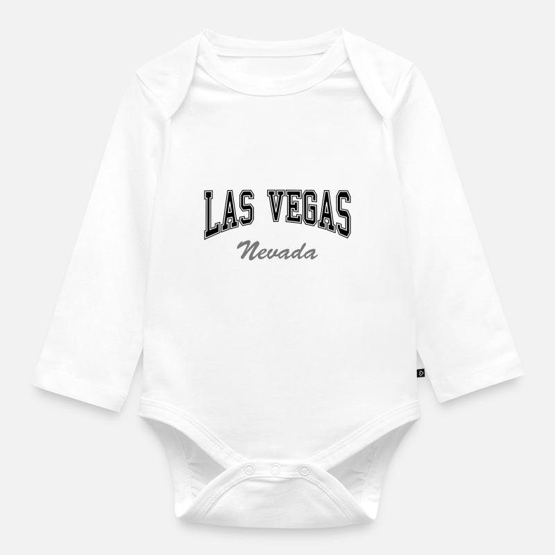 las_vegas_nevada - Baby Bio-Langarm-Body - Weiß