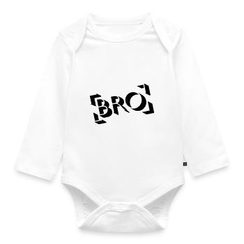 BRO Stamp - Organic Longsleeve Baby Bodysuit - white - Front
