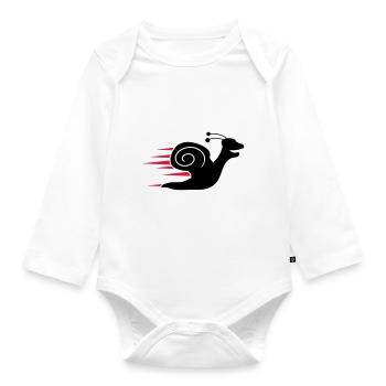 Fast Snail - Baby Bio-Langarm-Body - Weiß - Vorne