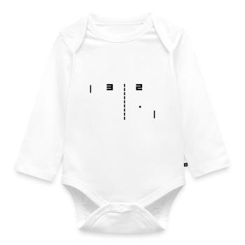 pong - Organic Longsleeve Baby Bodysuit - white - Front