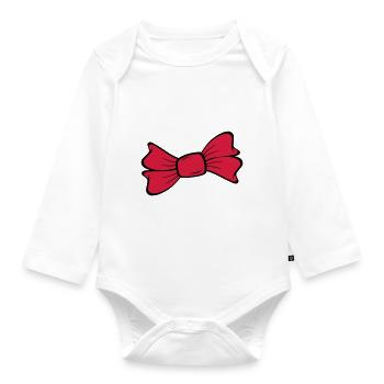Schleife - Baby Bio-Langarm-Body - Weiß - Vorne