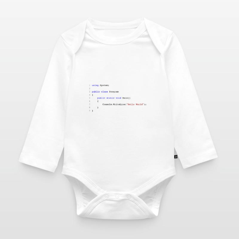 C# .NET Code Hello World Programmierer Geschenk Baby Bio-Langarm-Body