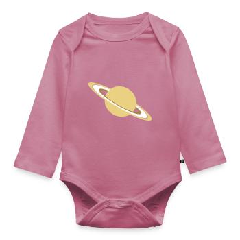 Saturn cartoon - Body Bébé bio manches longues - mauve - Devant