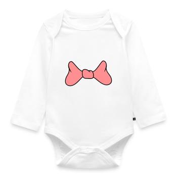 Bow - Organic Longsleeve Baby Bodysuit - white - Front