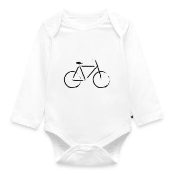 Fahrrad stilisiert - Baby Bio-Langarm-Body - Weiß - Vorne