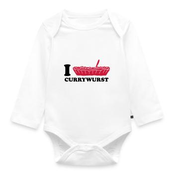 I Love Currywurst - Baby Bio-Langarm-Body - Weiß - Vorne